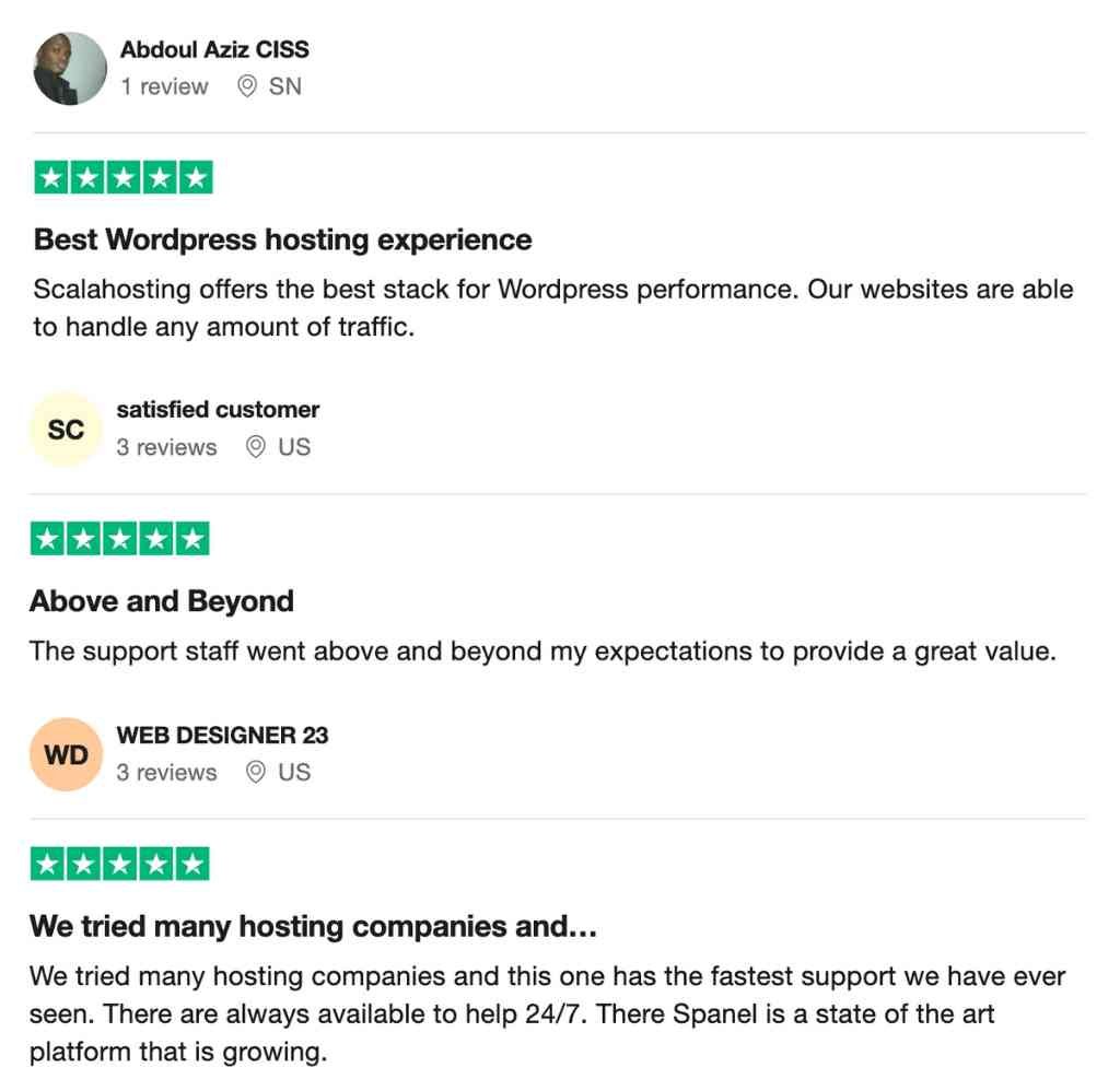 ScalaHosting Customer Testimonials and Reviews